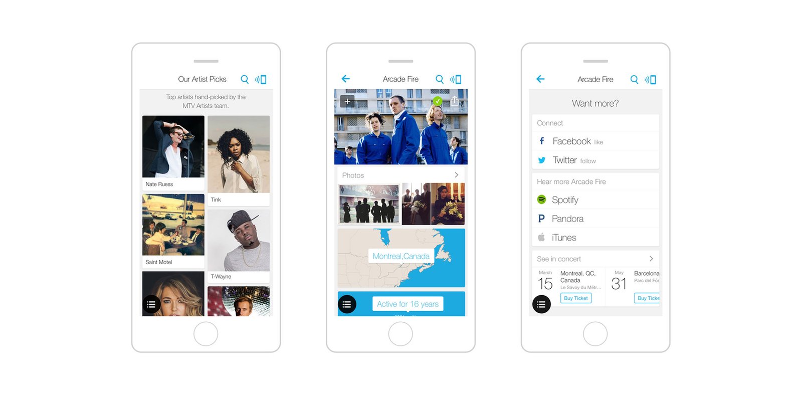 MTV Artists — screens